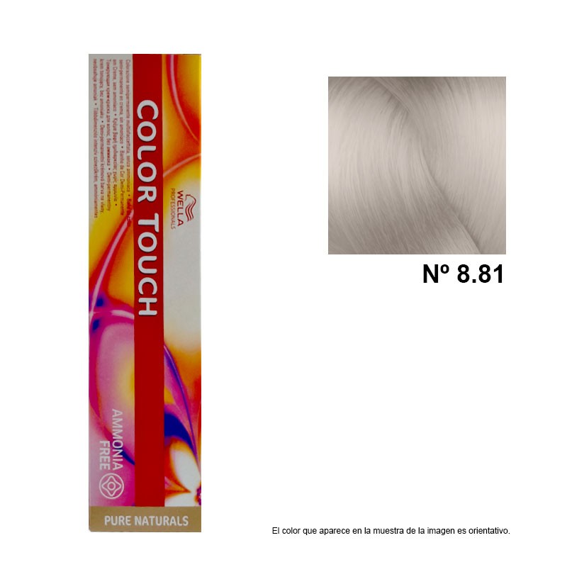 Tinte blanco wella color touch Nº 8.81