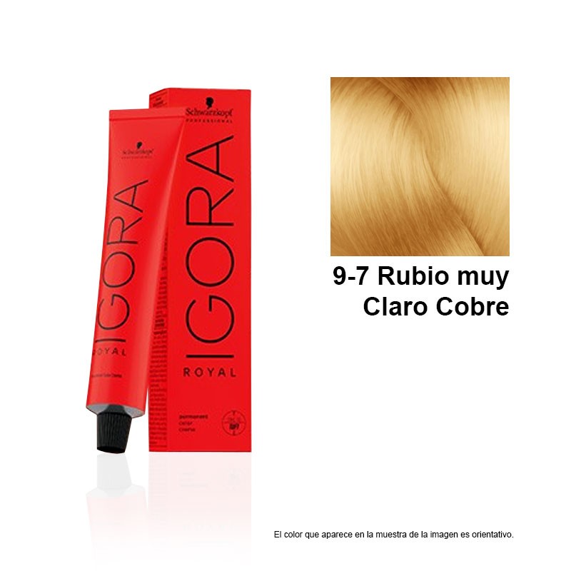 IGORA ROYAL 9.7 RUBIO MUY CLARO COBRIZO – TINTE IGORA 9-7 SCHWARZKOPF 60 ML  (OBSEQUI LOCION ACTIVADORA) –