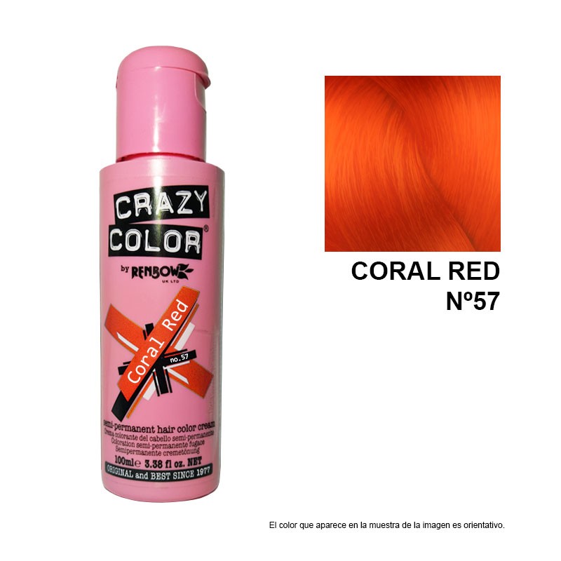 Mascarilla de color FANTASIA CORAL RED Nº57 CRAZY COLOR 100 ML