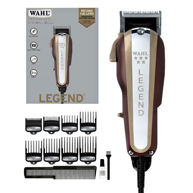 Wahl Professional Icon Máquina para cortar el cabello Ultra Potente Modelo  tamaño completo – # 8490 – 900, color negro/plateda para hombre