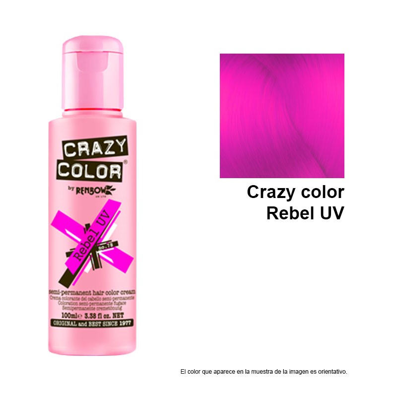 Tinte rosa Crazy color rebel uv 100 ML
