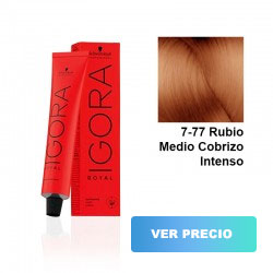 comprar tinte schwarzkopf igora royal - 7-77 Rubio Medio Cobrizo Intenso - 60 ml