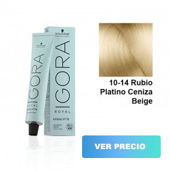 comprar tinte schwarzkopf igora royal - highlifts - 10-14 Rubio Platino Ceniza Beige - 60 ml